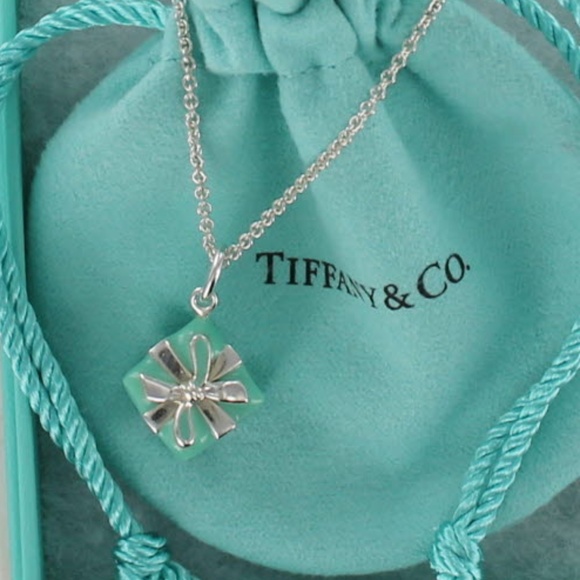 Tiffany Blue Enamel Gift Box Charm 